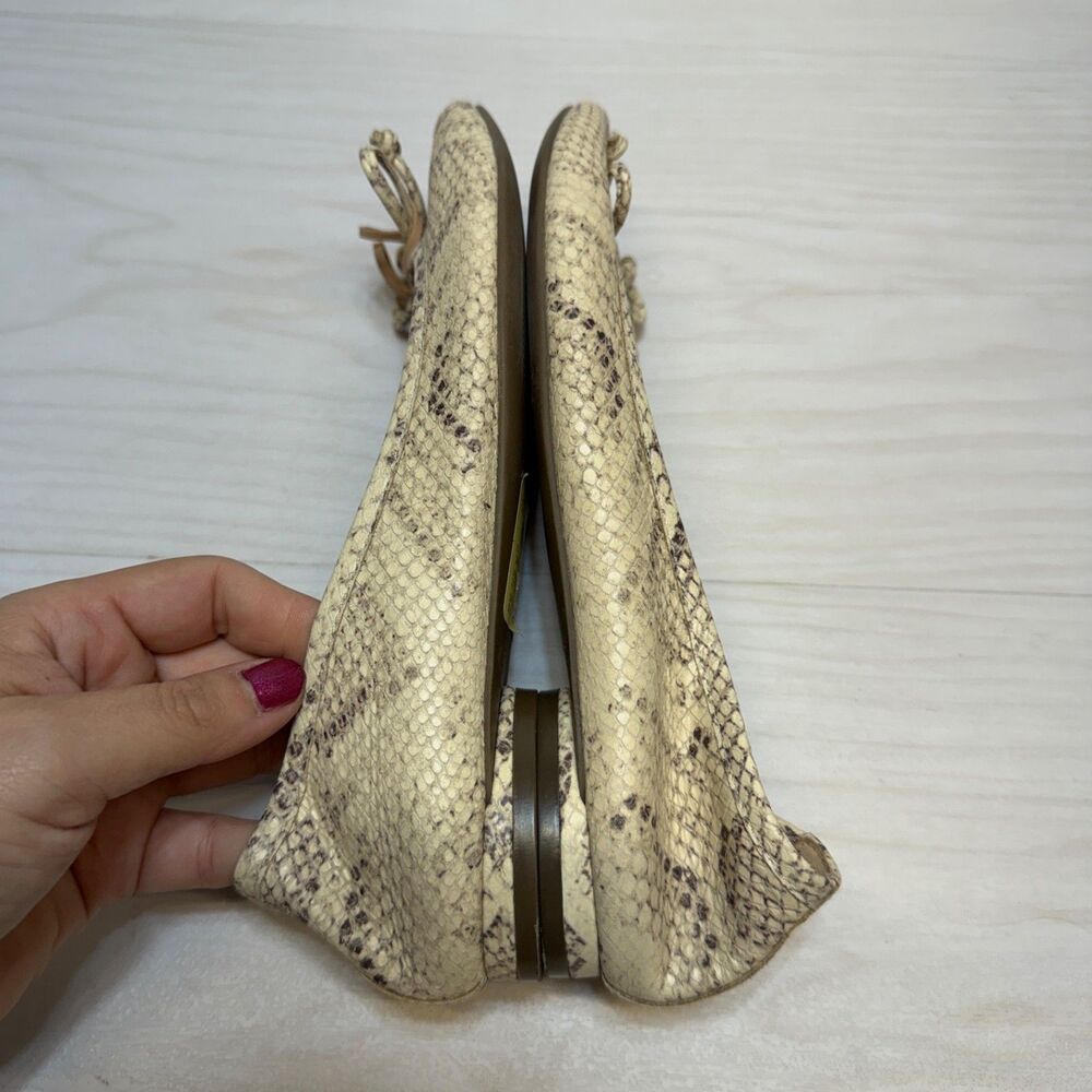 Vionic Callisto Snake Print Ballet Shoes Neutral Cream/Tan Women's 6M - Picture 2 of 8